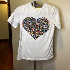 White heart tshirt